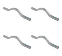 Loops 4X Curved Square Bar Pull Handle 240 X 12mm 160mm Fixing Centres Chrome