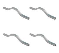 Loops 4x Curved Square Bar Pull Handle 240 x 12mm 160mm Fixing Centres Chrome Loops Multicolor