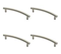 Loops 4X Curved T Bar Door Pull Handle 420 X 30mm 350mm Fixing Centres Satin Steel