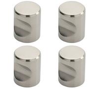 Loops 4X Cylindrical Cupboard Door Knob 20mm Diameter Polished Stainless Steel Handle