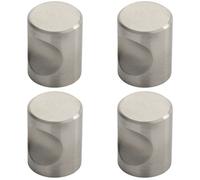 Loops 4x Cylindrical Cupboard Door Knob 20mm Diameter Stainless Steel Cabinet Handle in Metallics Loops Metallics