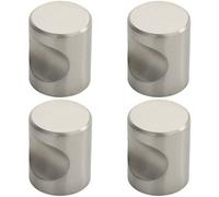 Loops 4X Cylindrical Cupboard Door Knob 25mm Diameter Stainless Steel Cabinet Handle