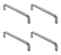 Loops 4X D Shape Cabinet Pull Handle 106 X 10mm 96mm Fixing Centres Satin Steel