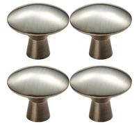 Loops 4X Disc Shaped Cabinet Door Knob On Tapered Stem 27mm Dia Satin Nickel