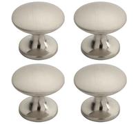 Loops 4x Fingertip Cabinet Door Knob 30mm Diameter Satin Nickel Cupboard Handle in Metallics Loops Metallics