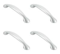 Loops 4X Flared Cabinet Pull Handle 165.5 X 23mm 128mm Fixing Centres Chrome
