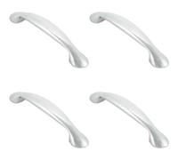 Loops 4x Flared Cabinet Pull Handle 165.5 x 23mm 128mm Fixing Centres Chrome Loops Multicolor