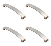 Loops 4X Flat Curved Bow Pull Handle 172 X 25mm 160mm Fixing Centres Satin Nickel