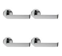 Loops 4x Flat Faced Lever on Concealed Fix Round Rose 50.5mm Diameter Polished Chrome Loops Multicolor