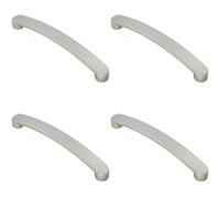 Loops 4x Flat Fronted Bow Pull Handle 179 x 19mm 160mm Fixing Centres Satin Nickel in Metallics Loops Metallics