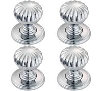 Loops 4x Flower Design Textured Cupboard Door Knob 31mm Diameter Polished Chrome Loops Multicolor