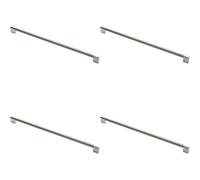 Loops 4X Keyhole Bar Pull Handle 460 X 14mm 448mm Fixing Centres Satin Nickel & Chrome