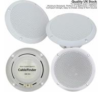 Loops 4x Moisture Resistant Ceiling Speakers 80W 16Ohm 5" Kitchen Bathroom 2 Way Loud