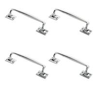 Loops 4X One Piece Door Pull Handle 250mm Length 54mm Projection Polished Chrome