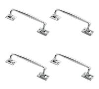 Loops 4x One Piece Door Pull Handle 250mm Length 54mm Projection Polished Chrome Loops Multicolor