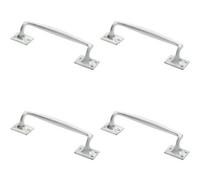 Loops 4X One Piece Door Pull Handle 250mm Length 54mm Projection Satin Chrome