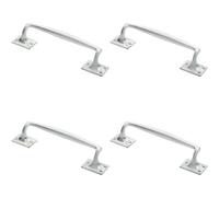 Loops 4x One Piece Door Pull Handle 250mm Length 54mm Projection Satin Chrome Loops Multicolor