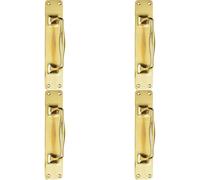 Loops 4x One Piece Door Pull Handle on Backplate 297mm Length Polished Brass in Metallics Loops Metallics