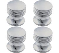 Loops 4X One Piece Textured Cupboard Door Knob 15.5mm Diameter Polished Chrome