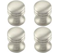 Loops 4X One Piece Textured Cupboard Door Knob 15.5mm Diameter Satin Nickel
