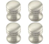 Loops 4x One Piece Textured Cupboard Door Knob 15.5mm Diameter Satin Nickel in Metallics Loops Metallics