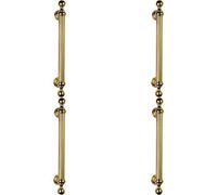 Loops 4X Ornate Pull Handle With Reeded Grip 353mm Fixing Centres Polished Brass
