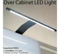 4x Over Cabinet LED Light & Driver Kit COOL WHITE Kitchen Cupboard Reading Lamp Loops White One Size