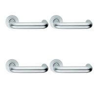 Loops 4x PAIR 22mm Round Bar Safety Lever on Round Rose DDA Compliant Satin Aluminium Loops Multicolor