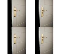 Loops 4x PAIR Curved Handle on Long Lock Backplate 245 x 45mm Polished Chrome Loops Multicolor