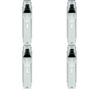 Loops 4x PAIR Line Detailed Door Knob on Lock Backplate 205 x 45mm Polished Chrome Loops Multicolor