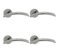 Loops 4x PAIR Oval Shaped Arched Bar Handle Concealed Fix Round Rose Polished Chrome Loops Multicolor