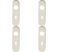 Loops 4x PAIR Radius Standard Lock Handle Key Plates 170 x 45 x 8mm Satin Steel in Metallics Loops Metallics