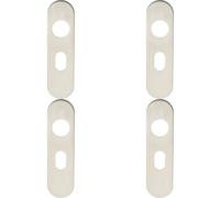 Loops 4x PAIR Radius UK Oval Cylinder Plate Cover 170 x 45 x 8mm Satin Steel in Metallics Loops Metallics