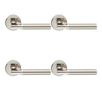 4x PAIR Sectional Round Bar with Mitred Corner Concealed Fix Dual Nickel