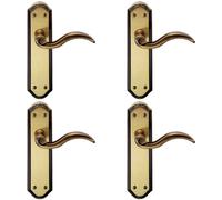 Loops 4x PAIR Spiral Sculpted Handle on Latch Backplate 180 x 48mm Florentine Bronze Loops Multicolor