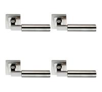 Loops 4x PAIR Square Cut Mitred Bar Handle Concealed Fix Polished & Satin Steel in Metallics Loops Metallics