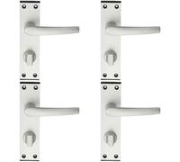 Loops 4x PAIR Straight Handle on Bathroom Backplate 152 x 38mm Satin Aluminium Loops Multicolor