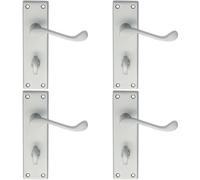 Loops 4x PAIR Victorian Scroll Handle on Bathroom Backplate 150 x 43mm Satin Chrome Loops Multicolor