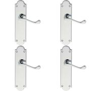 Loops 4x PAIR Victorian Scroll Handle on Latch Backplate 205 x 49mm Polished Chrome Loops Multicolor