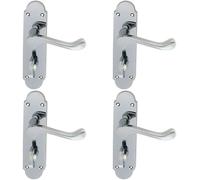 Loops 4x PAIR Victorian Upturned Lever on Bathroom Backplate 170 x 42mm Chrome Loops Multicolor