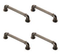 Loops 4x Pipe Design Cabinet Pull Handle 128mm Fixing Centres 12mm Dia Pewter Loops Multicolor