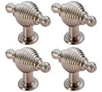 Loops 4x Reeded Beehive Style Cabinet Door Knob with Finials 26mm Dia Rose Nickel in Metallics Loops Metallics