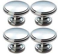 Loops 4x Ring Domed Cupboard Door Knob 38.5mm Diameter Polished Chrome Cabinet Handle Loops Multicolor