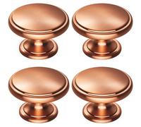 Loops 4X Ring Domed Cupboard Door Knob 38.5mm Diameter Satin Copper Cabinet Handle