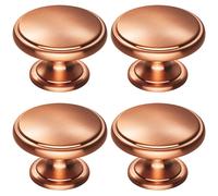 Loops 4x Ring Domed Cupboard Door Knob 38.5mm Diameter Satin Copper Cabinet Handle Loops Copper