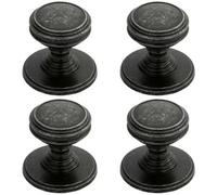 Loops 4X Ringed Tiered Cupboard Door Knob 25mm Diameter Pewter Cabinet Handle