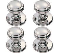 Loops 4X Ringed Tiered Cupboard Door Knob 25mm Diameter Polished Chrome Cabinet Handle