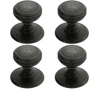 Loops 4X Ringed Tiered Cupboard Door Knob 38mm Diameter Pewter Cabinet Handle