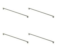 Loops 4X Round Bar Pull Handle 648 X 14mm 608mm Fixing Centres Satin Nickel & Steel