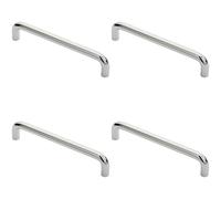 Loops 4x Round D Bar Cabinet Pull Handle 138 x 10mm 128mm Fixing Centres Chrome Loops Multicolor